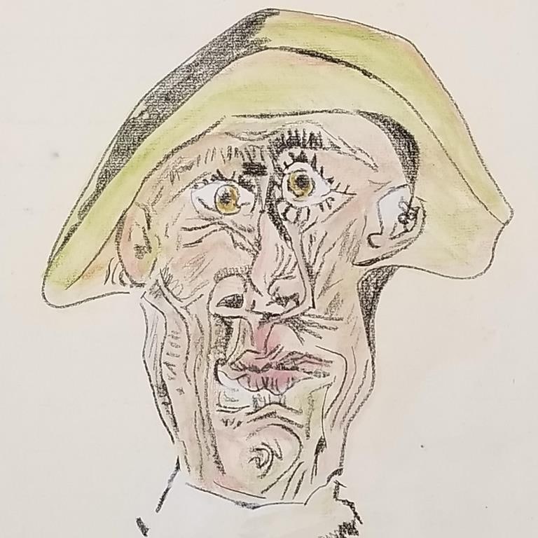 Pablo Picasso signed drawing on paper with paperwork- 14 1/4"H 9"W unframed: Pablo Picasso signed drawing on paper with paperwork- 14 1/4"H 9"W unframed