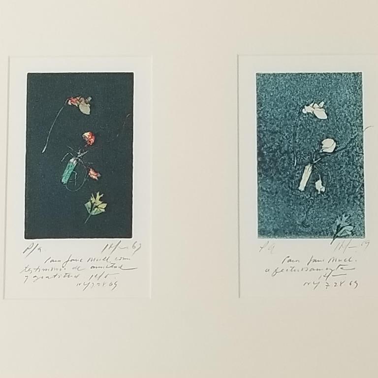 Alejandro Otero pencil signed, dated 69' & initialed P/A monotypes (information on reverse)- framed: Alejandro Otero pencil signed, dated 69' & initialed P/A monotypes (information on reverse)- framed 13 1/8"H 16 1/2"W OD