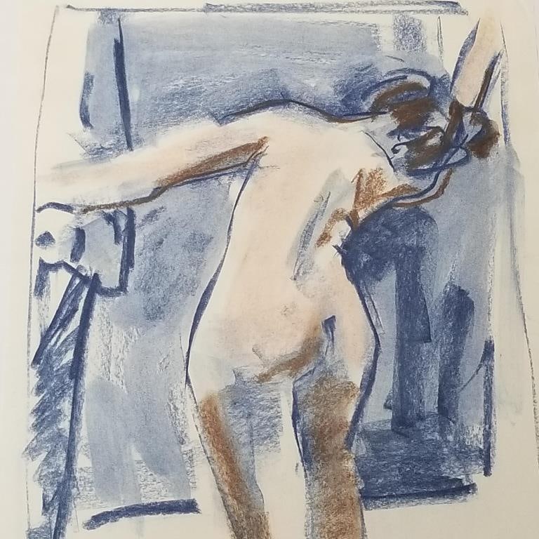 Caroline Mecklin signed & dated '15 pastel painting- framed 28"H 20"W OD; image 21"H 16 1/2"W (1 of 9)
