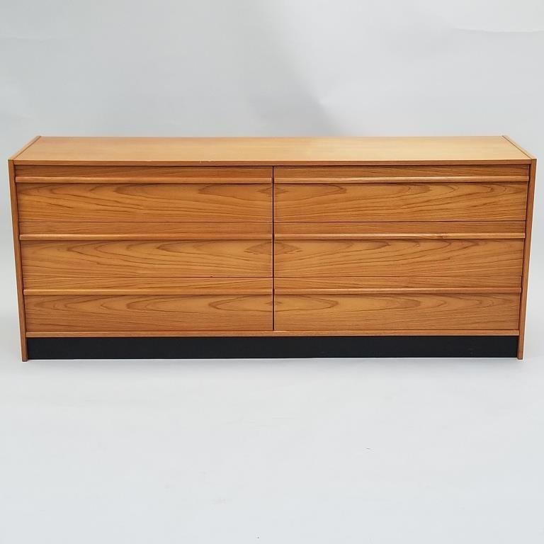 Westnofa- Norway teak 6-drawer low cabinet- 29"H 70 1/2"W 19"D (1 of 15)