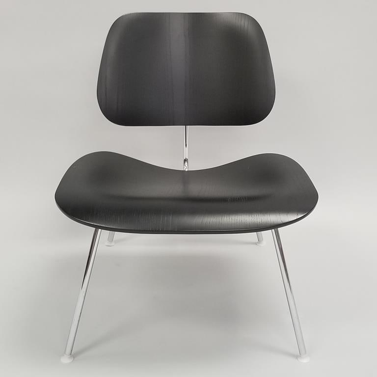 Herman Miller, 2003, LCM chair with black aniline dye- labeled- 26"H 21 7/8W 26"D: Herman Miller, 2003, LCM chair with black aniline dye- labeled- 26"H 21 7/8W 26"D
