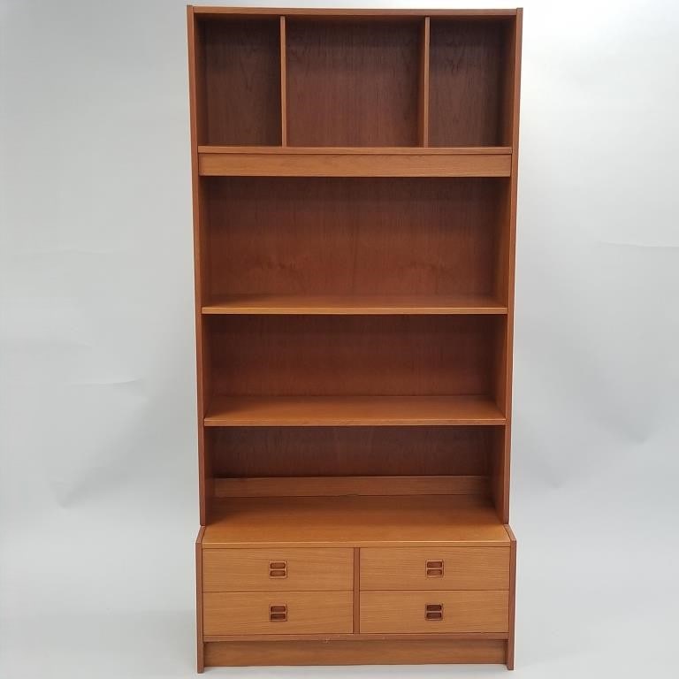Teak- Denmark cabinet with 4 drawers & shelves- 74"H 34 3/4"W 16 3/4"D: Teak- Denmark cabinet with 4 drawers & shelves- 74"H 34 3/4"W 16 3/4"D