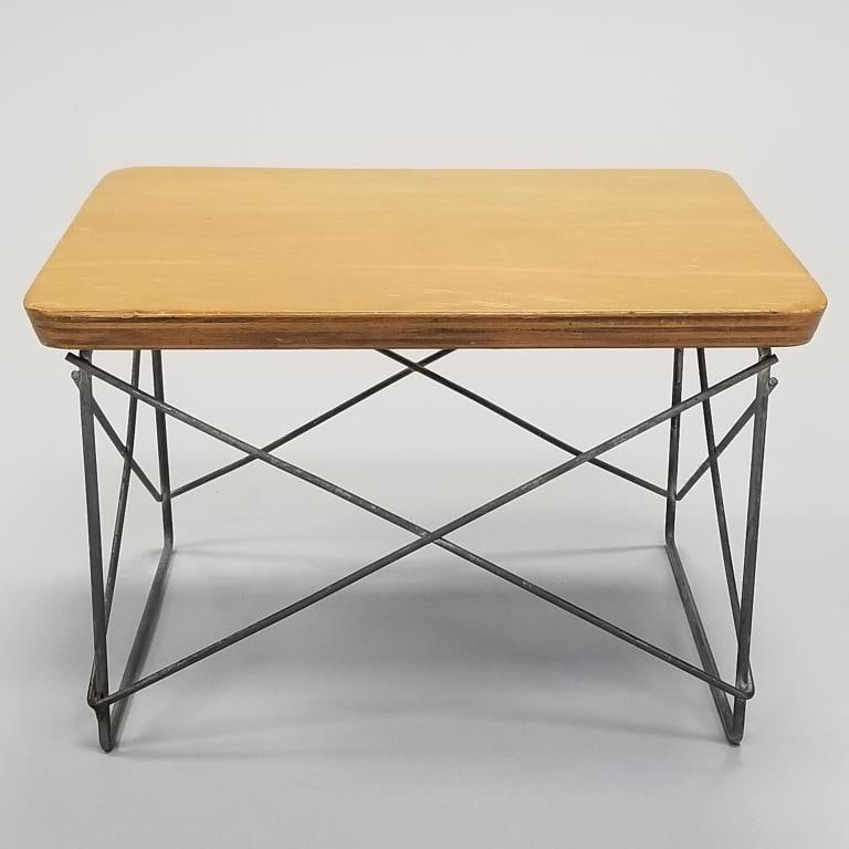 Eames for Herman Miller wire base low table (LTR) with early label (minor wear to top, 1 joint (1 of 10)
