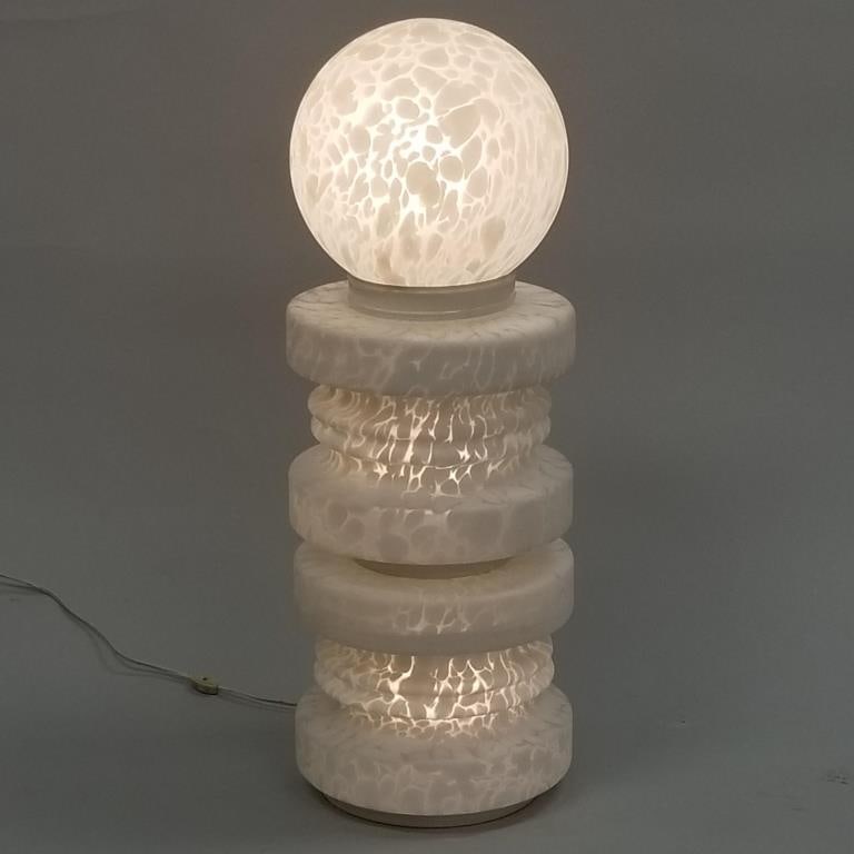 Murano Cumulus Pawn glass lamp for Mazzega designed by Carlos Nason - disassembles in 3 glass pieces: Murano Cumulus Pawn glass lamp for Mazzega designed by Carlos Nason - disassembles in 3 glass pieces (metal base and rings repainted) 34"H 12 1/2"D