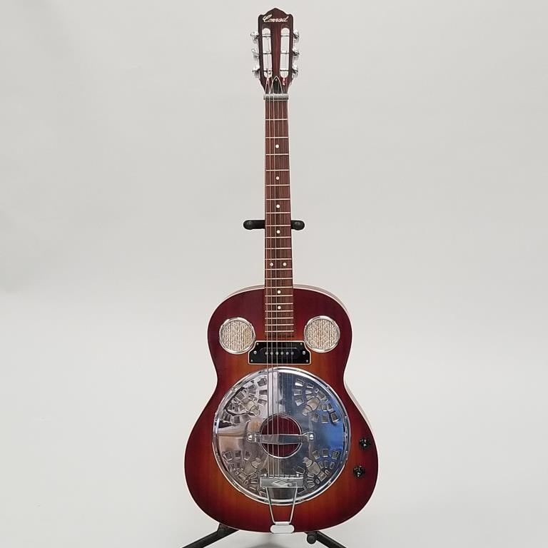 Conrad dobro guitar (button through back) no case- 40 1/2"L 15"W: Conrad dobro guitar (button through back) no case- 40 1/2"L 15"W