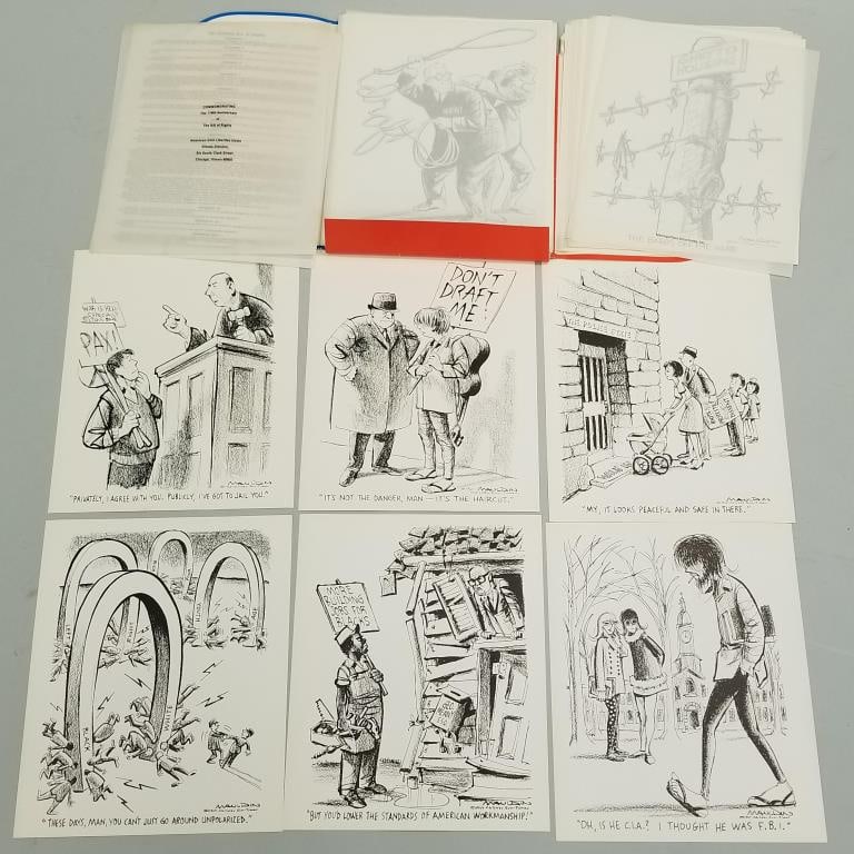 Set of Mauldin ACLU 1960's Civil Rights political posters- 13 1/2"H x 11"W (1 of 15)