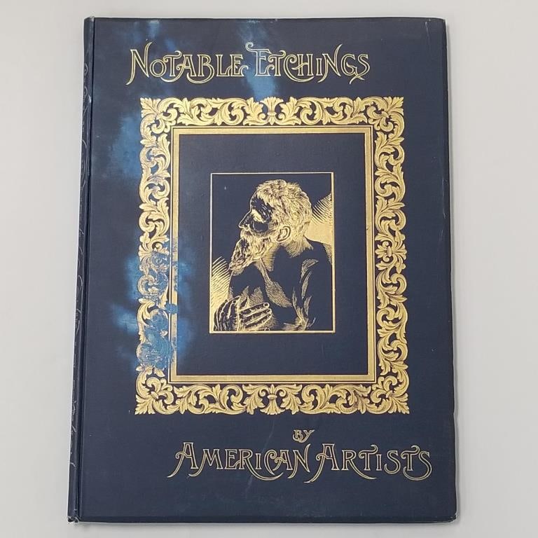 Large antique book: Notable etchings by American Artists- 1886 signed & #'d 304- White Stokes & (1 of 18)