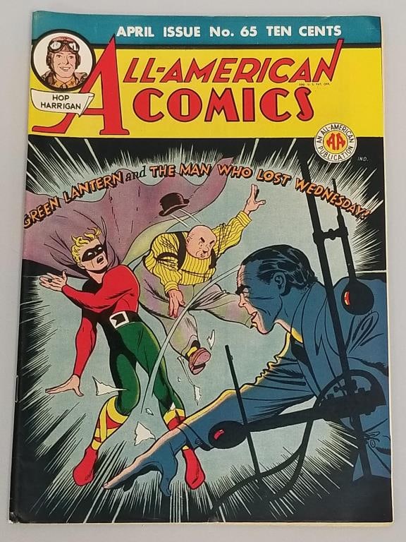 All-American Comics #65 comic book (April 1945) DC- Green Lantern and "The Man Who Lost Wednesday" (1 of 8)