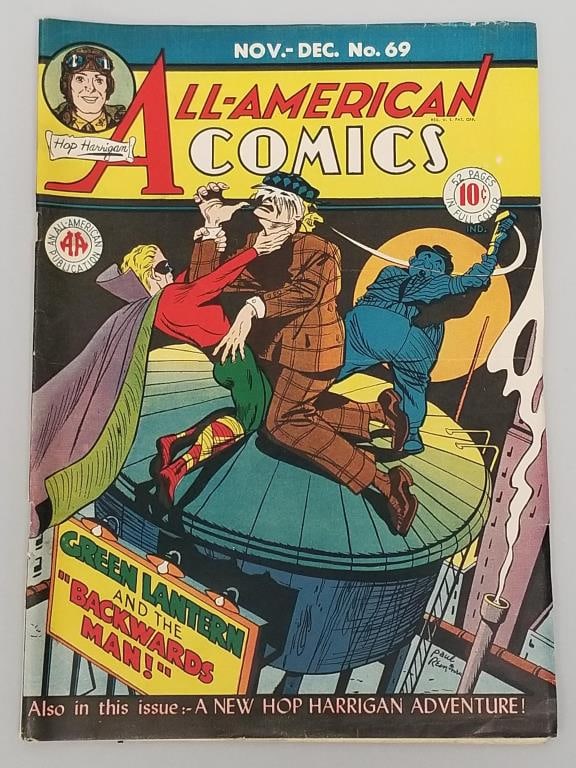 All-American Comics #69 comic book (Nov-Dec 1945) DC- Green Lantern and the "Backwards Man!" (1 of 10)