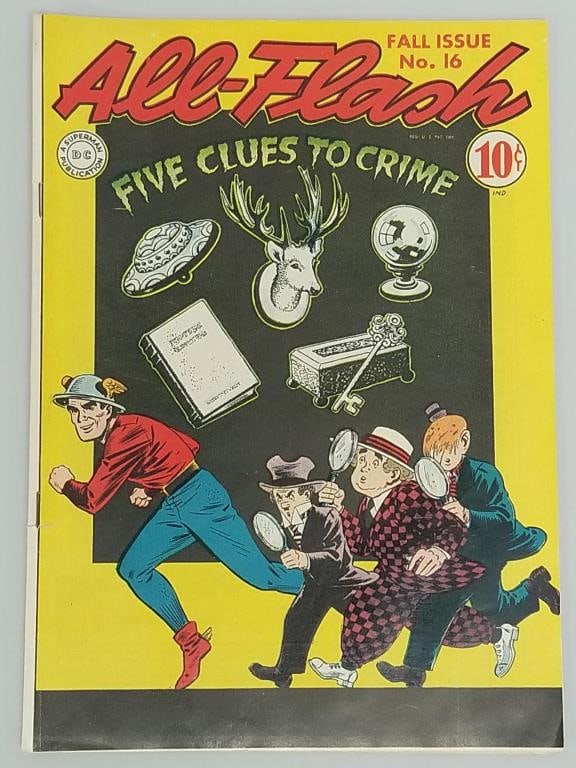 All-Flash Quarterly #16 comic book (Fall 1944) DC- "Five Clues to Crime" (1 of 8)