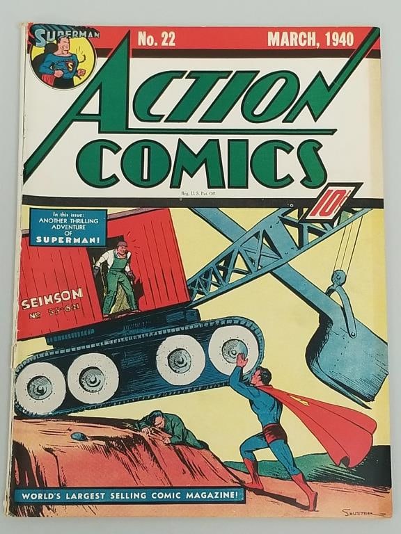 Action Comics #22 comic book (Mar 1940) DC- Superman (1 of 11)