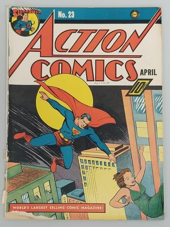 Action Comics #23 comic book (Apr 1940) DC- Superman- 1st Appearance of Lex Luther with Red Hair (1 of 10)