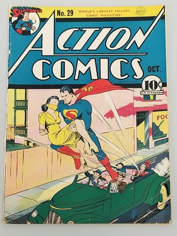 Action Comics #29 comic book (Oct 1940) DC- Superman- 2nd Appearance of Lois Lane on Cover (1 of 14)