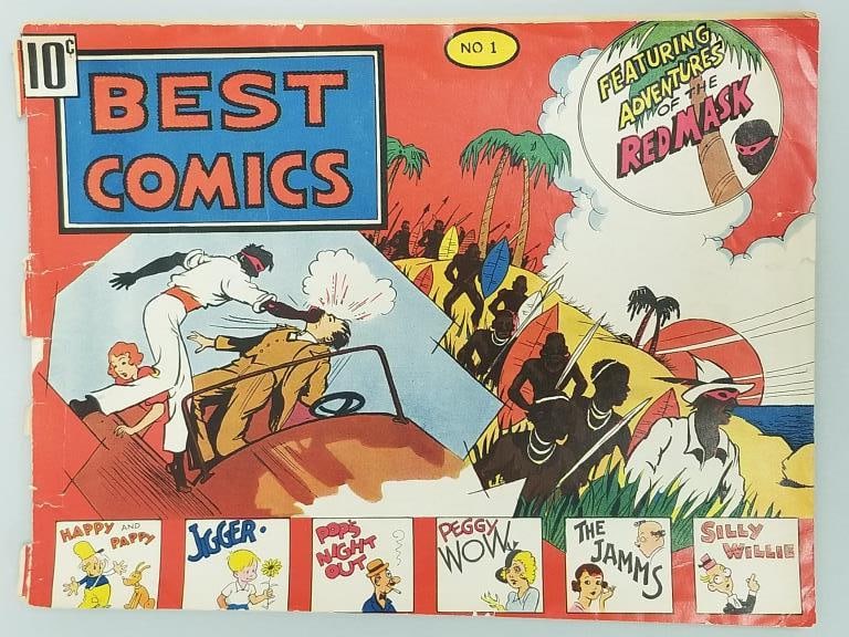 Best Comics Vol 1 #1 comic book (Nov 1939) Better Publications Inc.- featuring Adventures of the Red: Best Comics Vol 1 #1 comic book (Nov 1939) Better Publications Inc.- featuring Adventures of the Red Mask