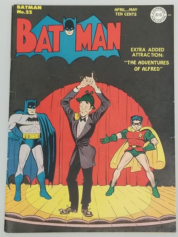 Batman #22 comic book (April/May 1944) DC- 1st Alfred Solo Story (1 of 12)