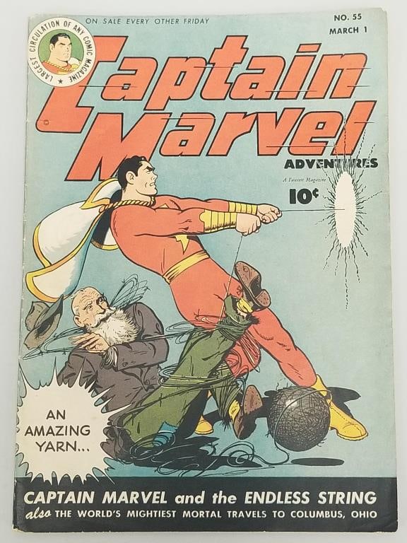 Captain Marvel Adventures Vol 10 #55 comic book (March 1 1946) Fawcett Publication- Endless String- (1 of 13)