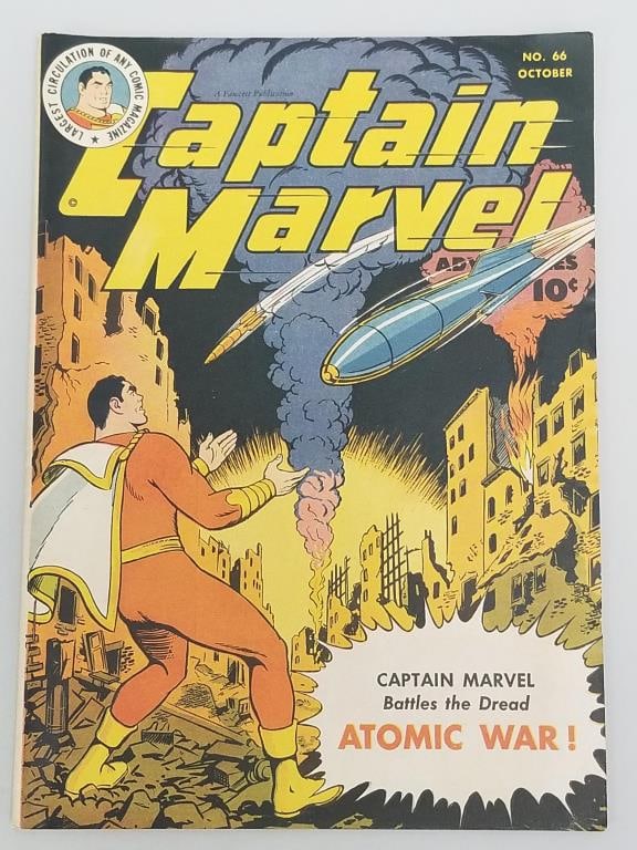 Captain Marvel Adventures Vol 11 #66 comic book (October 1946) Fawcett Publication- Battles the: Captain Marvel Adventures Vol 11 #66 comic book (October 1946) Fawcett Publication- Battles the Dread Atomic War!