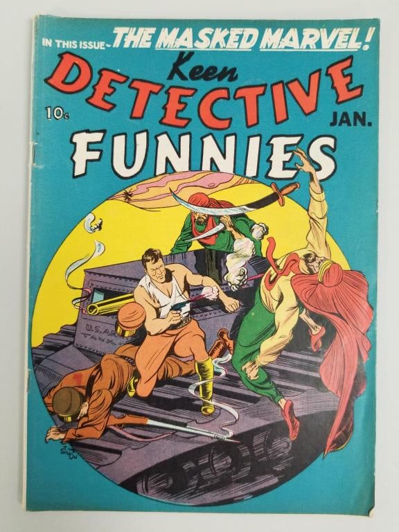 Keen Detective Funnies #3 comic book (Jan 1940) Centaur- The Masked Marvel (1 of 11)