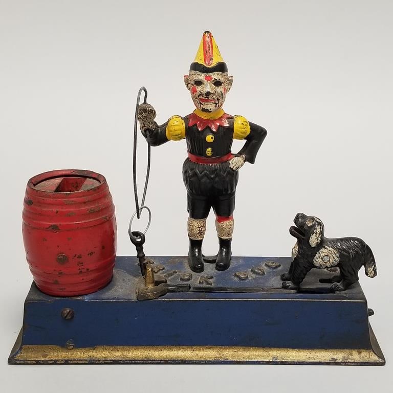 Hubley "Trick Dog" mechanical cast iron bank- 7"H 8 3/4"L 3 1/8"D (1 of 12)