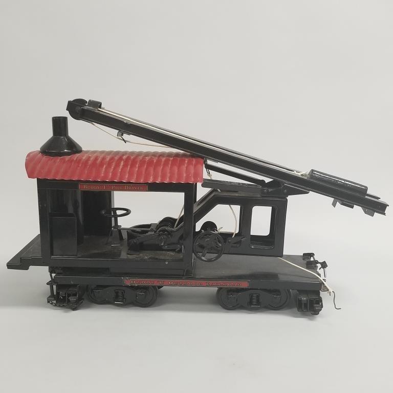 Buddy L "Outdoor Railroad" pile driver toy- (professionally restored) 14"H 24"L 7 1/2"W (1 of 20)