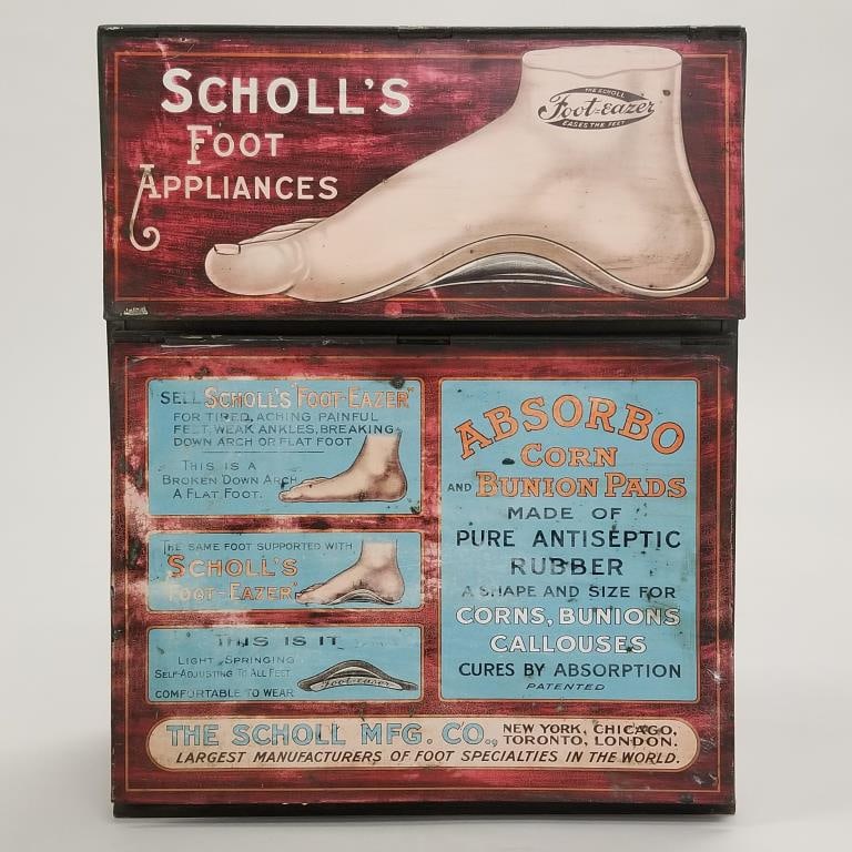 Dr. Scholl's point of sale advertising counter display- (some wear) 14 7/8"H 11 3/4"W 6 1/4"D (1 of 12)