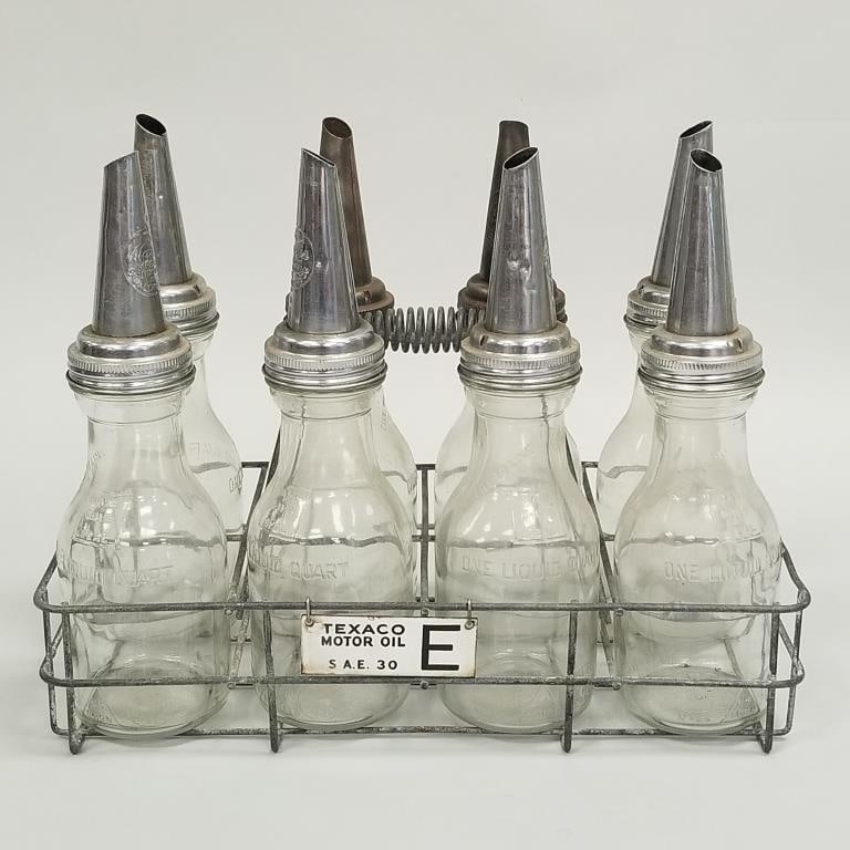 Texaco Motor Oil carrier with 8 embossed Minnesota bottles- 14 1/4"H 18"W 9"D (1 of 11)