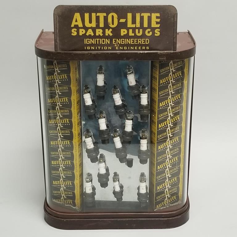 Auto-Lite Spark Plug advertising table top display 19 1/2"H 13 1/8"W 7 1/2"D (1 of 15)