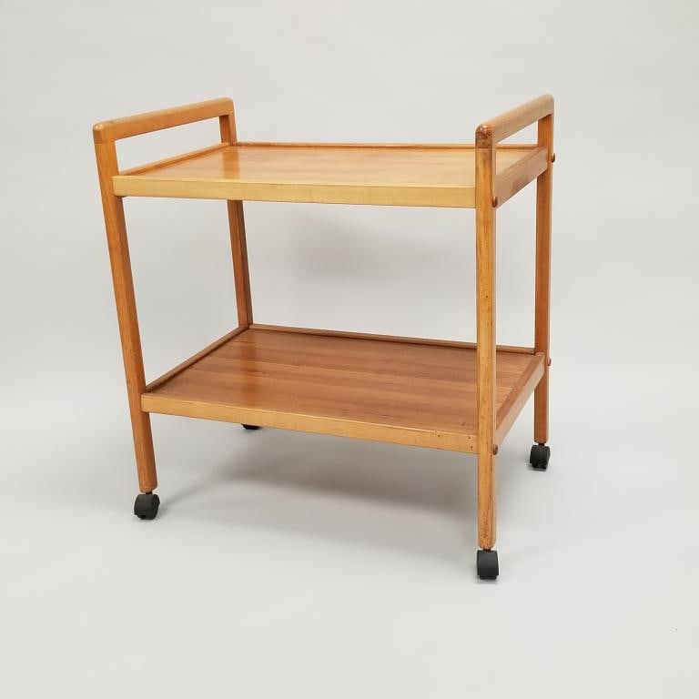 Gudme Mobelfabrik- Denmark teak serving cart on wheels- 31 3/4"H 29 3/4"W 19 1/4"D (1 of 6)