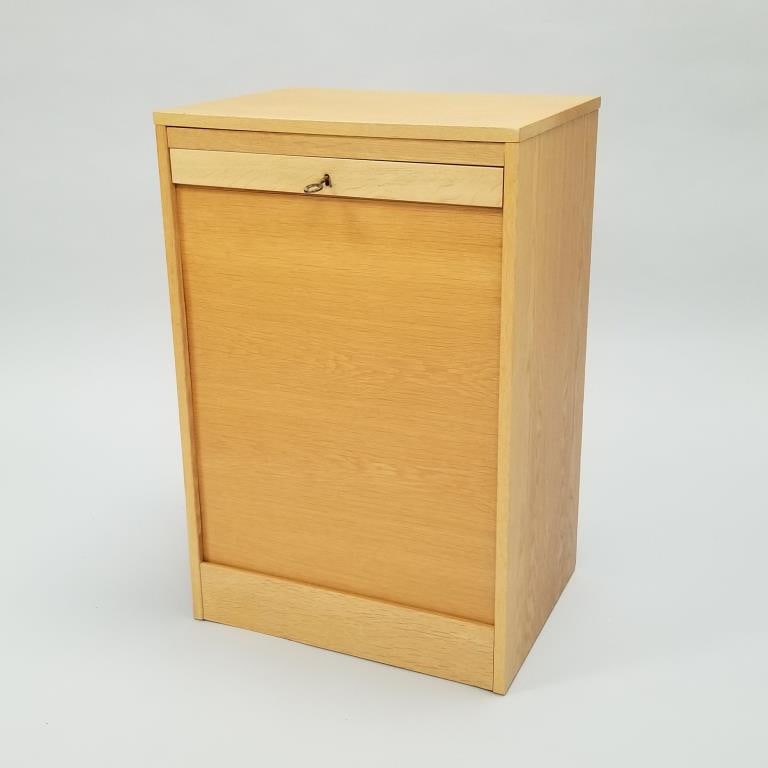 Unique Danish oak? locking cabinet with drawers- 29 1/4"H 19 1/2"W 14 3/4"D (1 of 12)