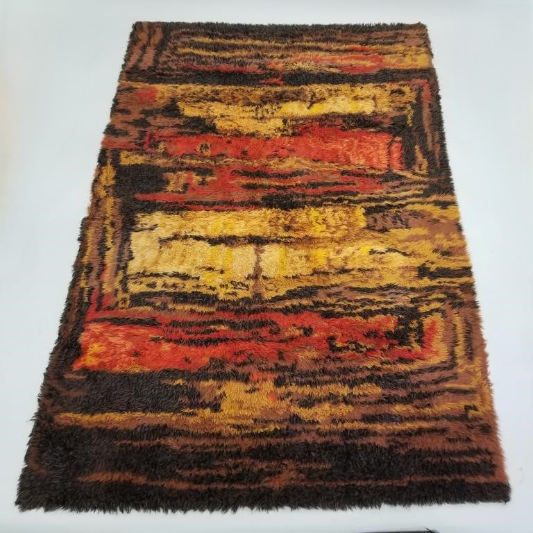 Large mid-century Rya style shag rug 6' 3" x 9' 9" (1 of 11)