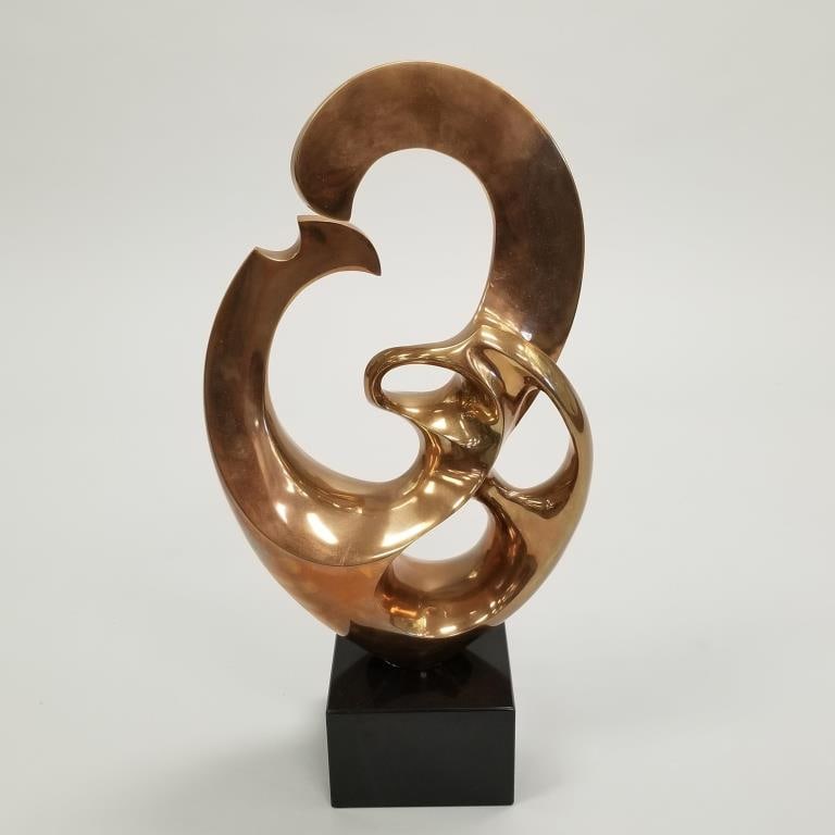 Antonio Kieff signed abstract bronze sculpture on base 3/6 'Love-VI-3"- 23 1/2"H 12"W 65 lbs (1 of 11)