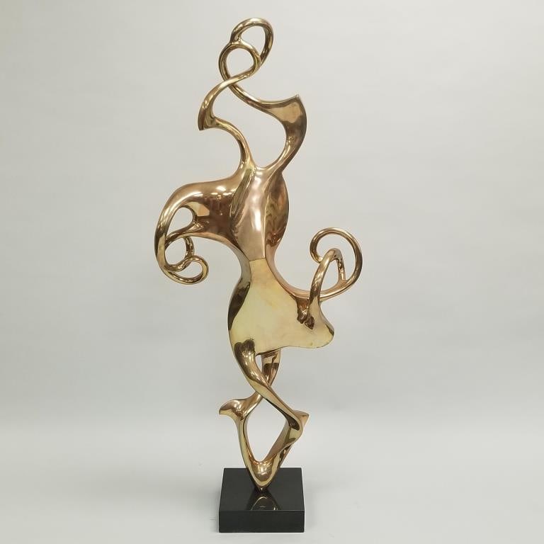 Large Antonio Kieff signed abstract bronze sculpture on base 2/6- (chip to base) 57 1/2"H 24"W180 (1 of 14)