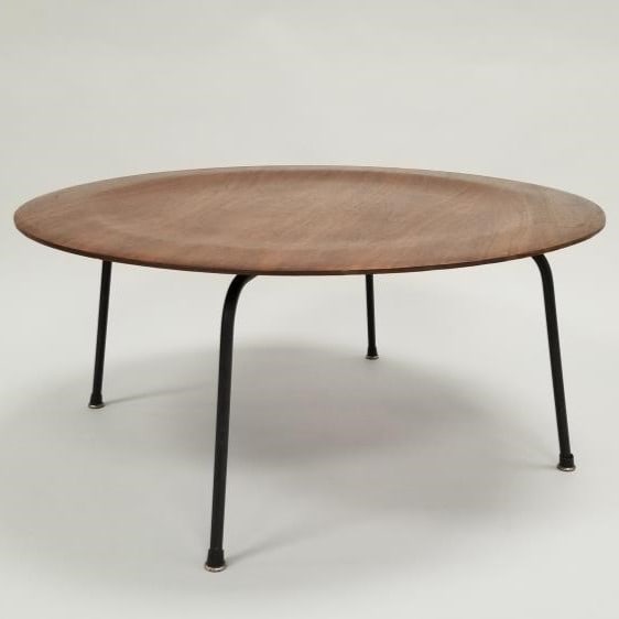 Early Eames CTM walnut dish coffee table- 15 1/2"H 34 1/8"D (1 of 11)