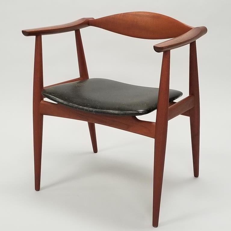 Hans Wegner for Carl Hansen & Son CH-35 teak arm chair with original leather seat- 28 1/4"H 24"W 17 (1 of 10)