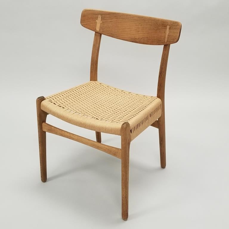 Hans Wegner CH23 oak side chair with woven seat- 29 3/4"H 18 3/4"W 19"D (1 of 11)