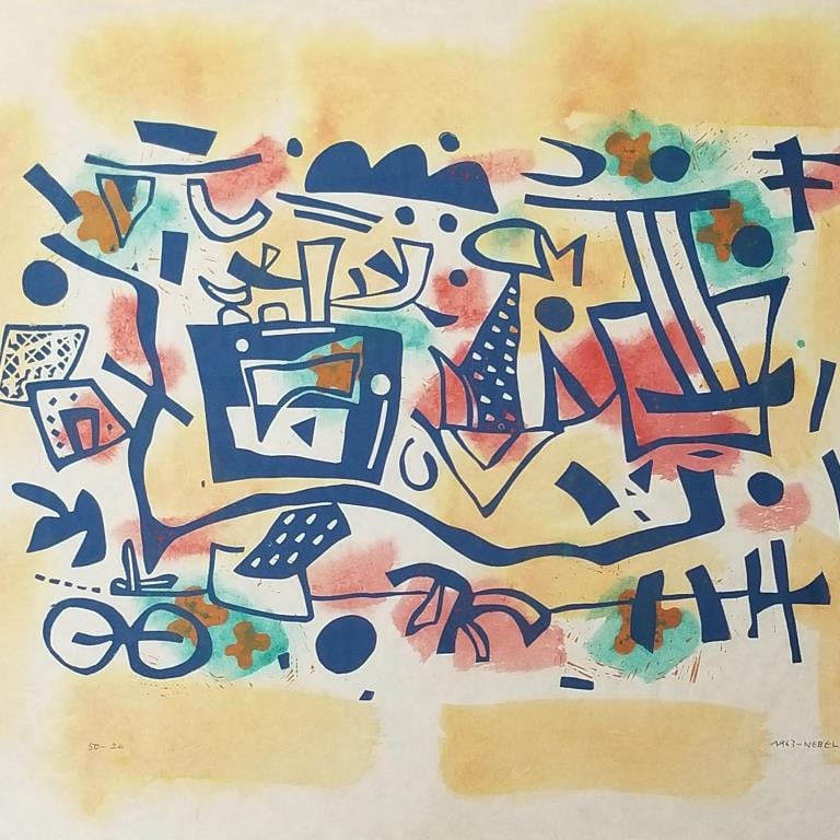 Otto Nebel pencil signed & numbered 50-20 artwork on paper "The Companions / Spiel mit formen" 26 (1 of 10)