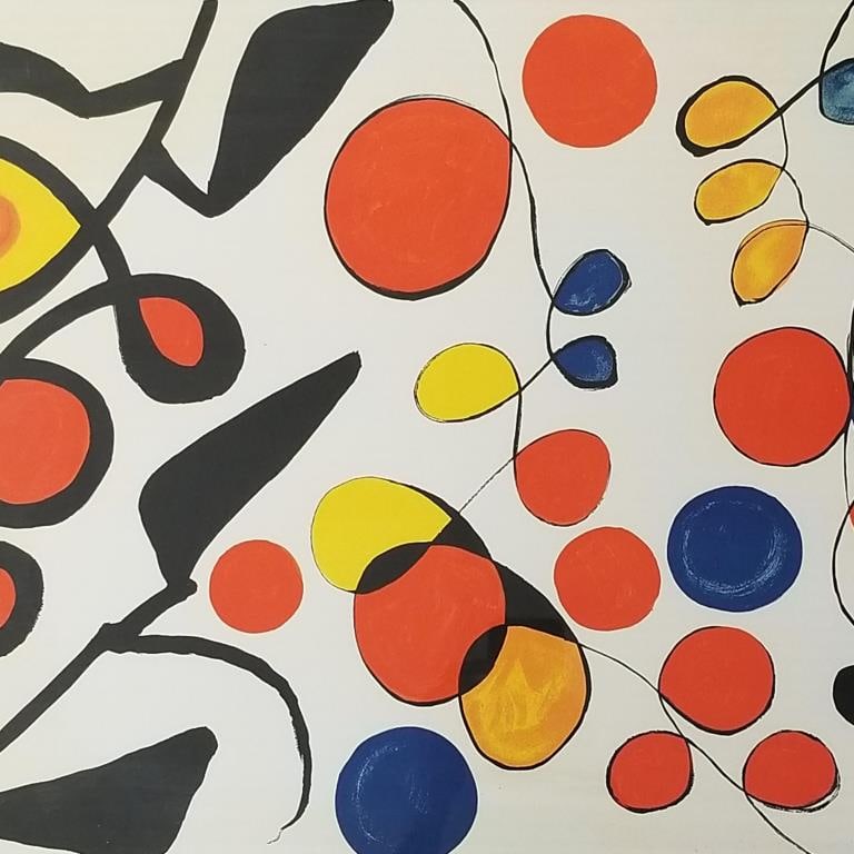 Alexander Calder colored litho "Spring Carnival"- with C.O.A.- (some discoloration) 17 3/4"H 25 (1 of 9)