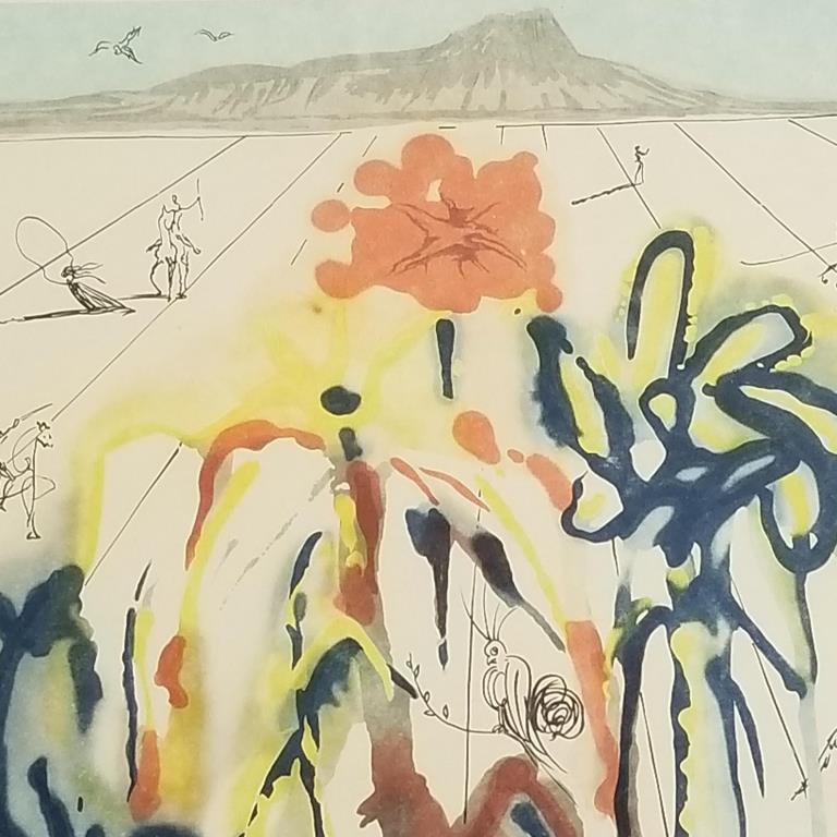 Salvador Dali pencil signed & numbered 100/150 lithograph "Diamond Head" (some staining on lower (1 of 15)