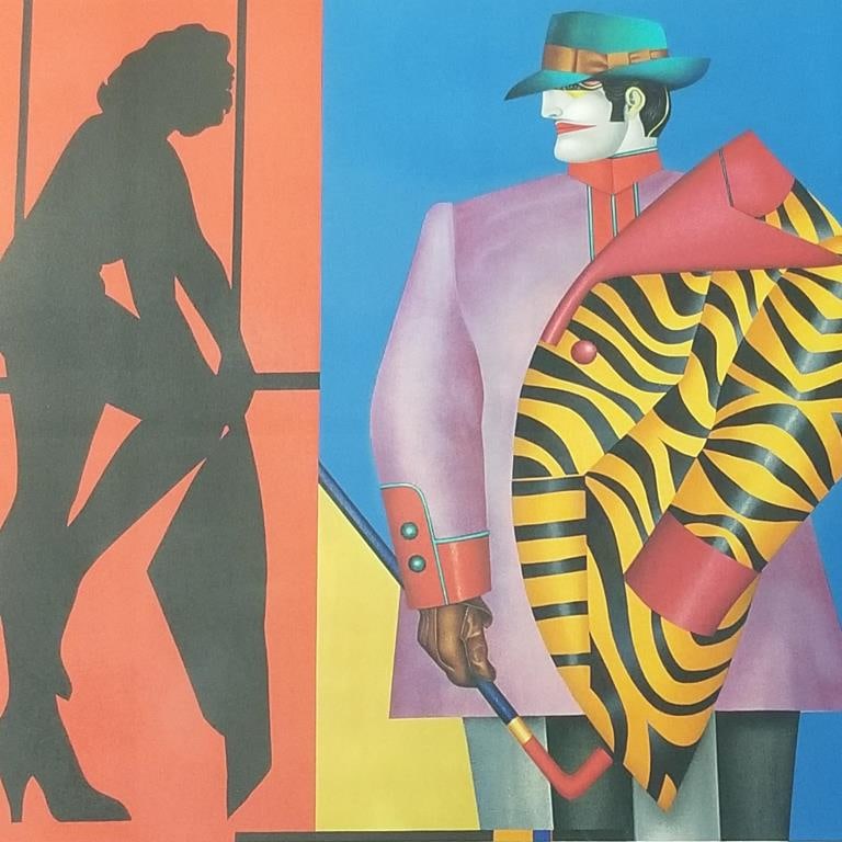 Richard Lindner work on paper "Rear Window"- 28 3/4"H 31"W framed O.D. (1 of 10)