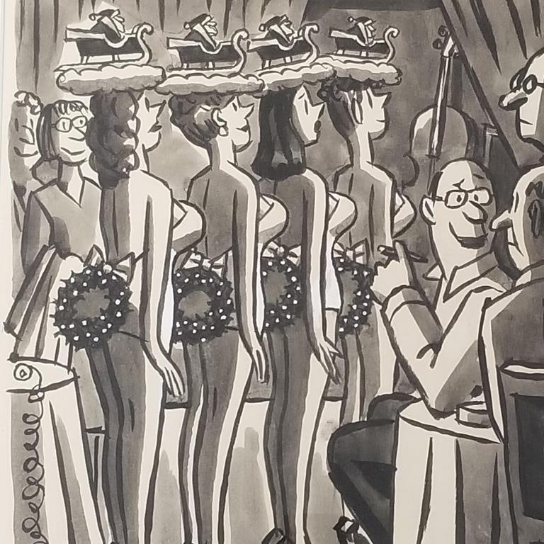 Peter Arno original cartoon artwork "Harry I Think We've Got Christmas Licked" 24 1/2"H 20 5/8"W (1 of 9)