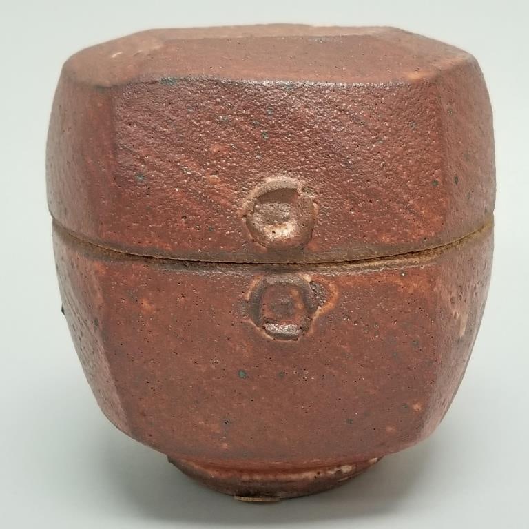 Warren MacKenzie stamped 2 piece button box- 5 3/4"H 5 3/4"W (1 of 10)