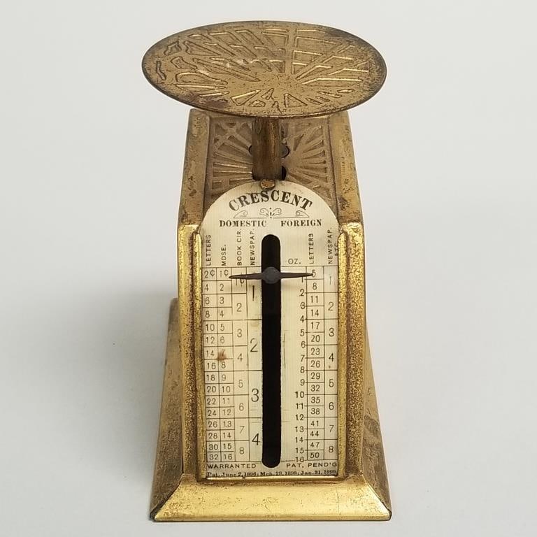 Rare Tiffany Studios New York 872 pine needle bronze dore & Favrile Crescent scale- 3 1/4"H 1 7/8"W (1 of 14)