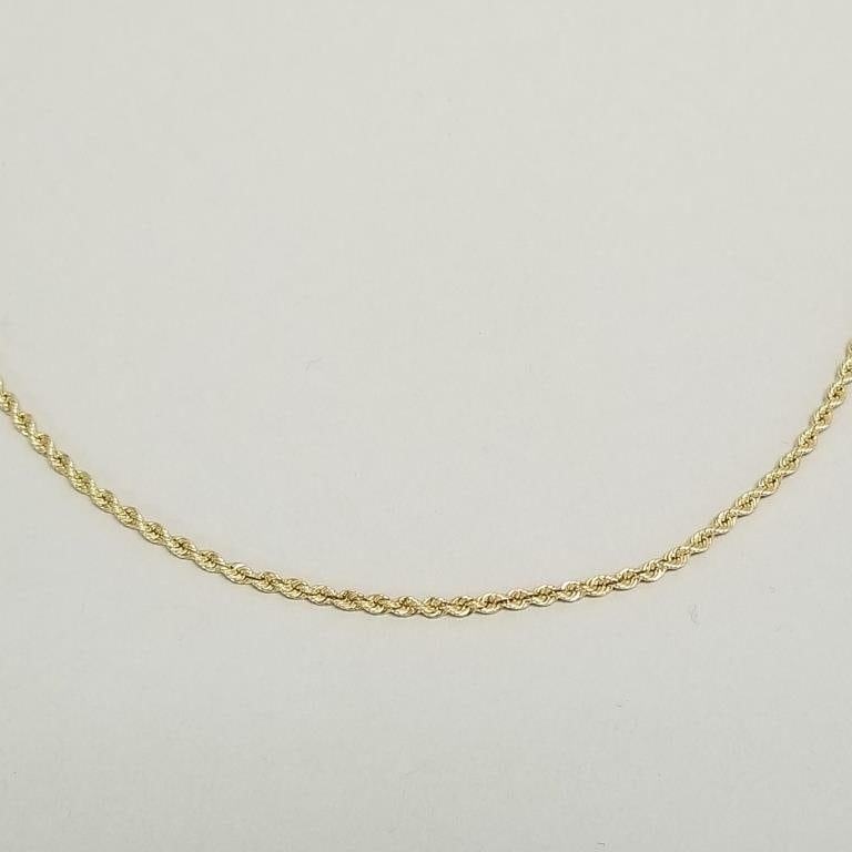 14k gold Italy rope chain necklace- 12.5g, 24"L (1 of 7)