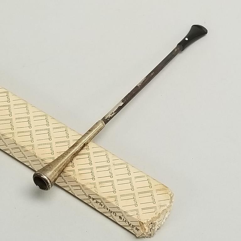 Dunhill sterling silver cigarette holder/ ejector with bakelite mouthpiece in Dunhill box (box as (1 of 14)
