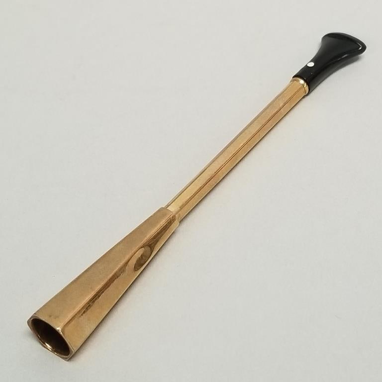 Dunhill 9K gold cigarette holder- 8.7g total including mouthpiece (minor dents) 4"L (1 of 9)