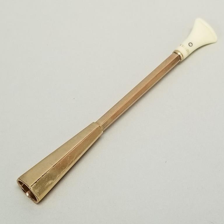 Dunhill 9K gold cigarette holder/ ejector with interchangeable bakelite mouth pieces- 9g total with (1 of 14)