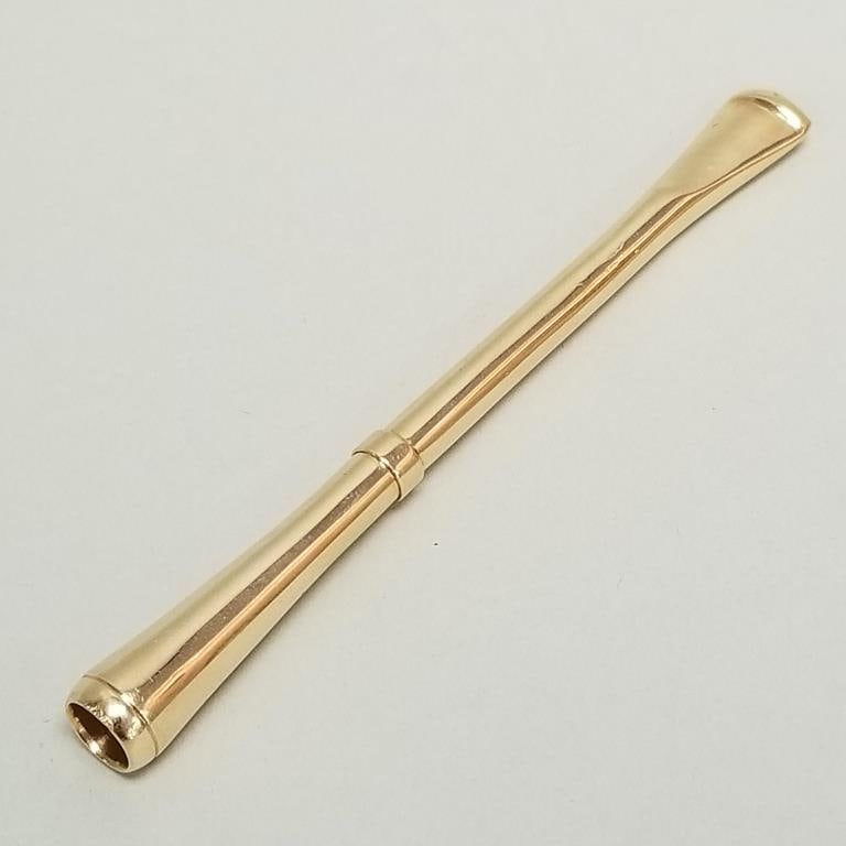 Heavy 14K gold cigarette holder- 31.2g total- 4 3/8"L (1 of 10)
