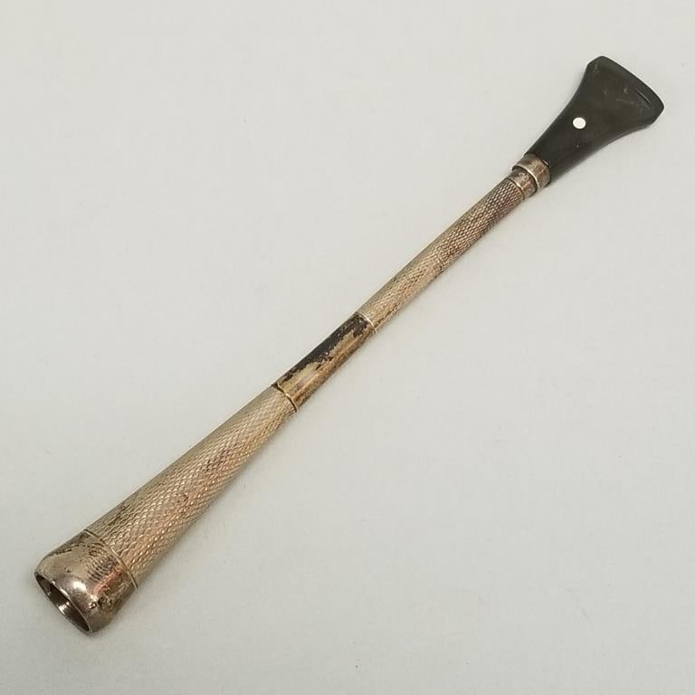 Dunhill sterling silver cigarette holder w/ case- 1 3/8"H 4"L 3 3/8"W case (1 of 12)