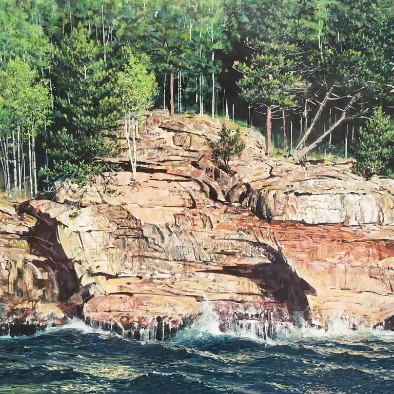 Medcalf (William)- Brown & Bigelow artist- signed oil painting on board- North Shore (lower left (1 of 11)