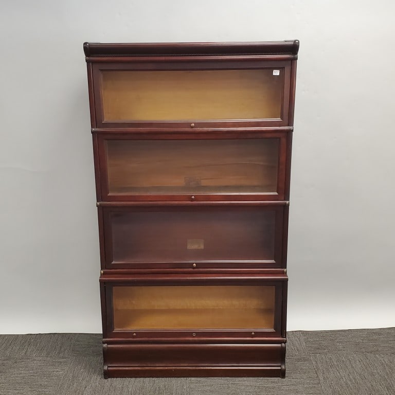 4 section mahogany Globe Wernicke stacking bookcase with top & bottom section (bottom section (1 of 17)